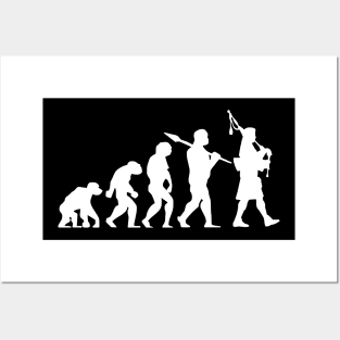 Evolution of a Scottish Bagpiper Logo Humour Funny Posters and Art